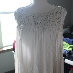 Torrid Ivory Crochet Accent Tank